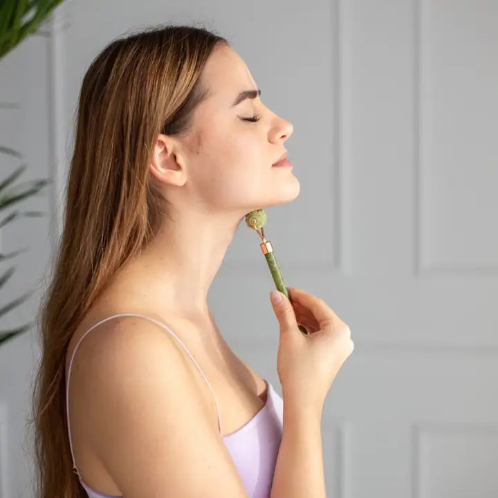 Gua Sha Jade Roller | Gua Sha Stone | Gua Sha Tool Grooved